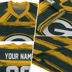 custom green bay packers art stripe green jersey best selling