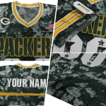 custom green bay packers camouflage abstract green jersey best selling