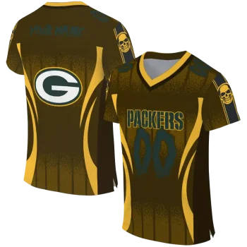 custom green bay packers dynamic dots gold jersey best selling