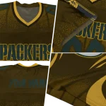 custom green bay packers dynamic dots gold jersey best selling
