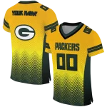 custom green bay packers halftone sweep gold black jersey best selling