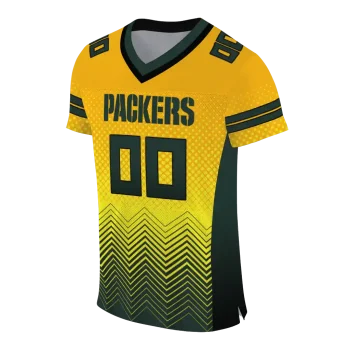 custom green bay packers halftone sweep gold black jersey fashion forward