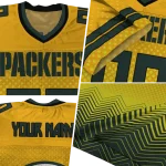 custom green bay packers halftone sweep gold black jersey best selling