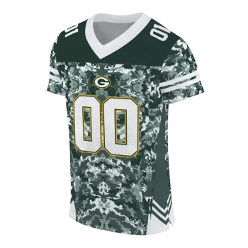custom green bay packers mirrored pattern green jersey fashion forward