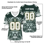 custom green bay packers mirrored pattern green jersey best selling