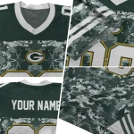 custom green bay packers mirrored pattern green jersey best selling