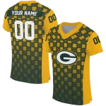 custom green bay packers stacked rectangle green jersey best selling