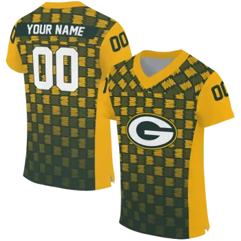custom green bay packers stacked rectangle green jersey best selling