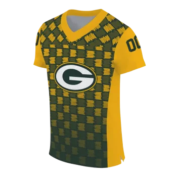 custom green bay packers stacked rectangle green jersey fashion forward