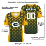 custom green bay packers stacked rectangle green jersey best selling