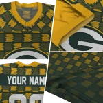 custom green bay packers stacked rectangle green jersey best selling