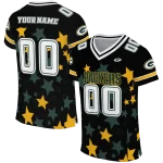 custom green bay packers star cluster black jersey best selling