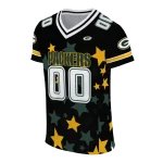 custom green bay packers star cluster black jersey best selling