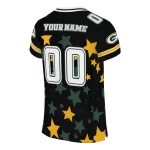 custom green bay packers star cluster black jersey best selling