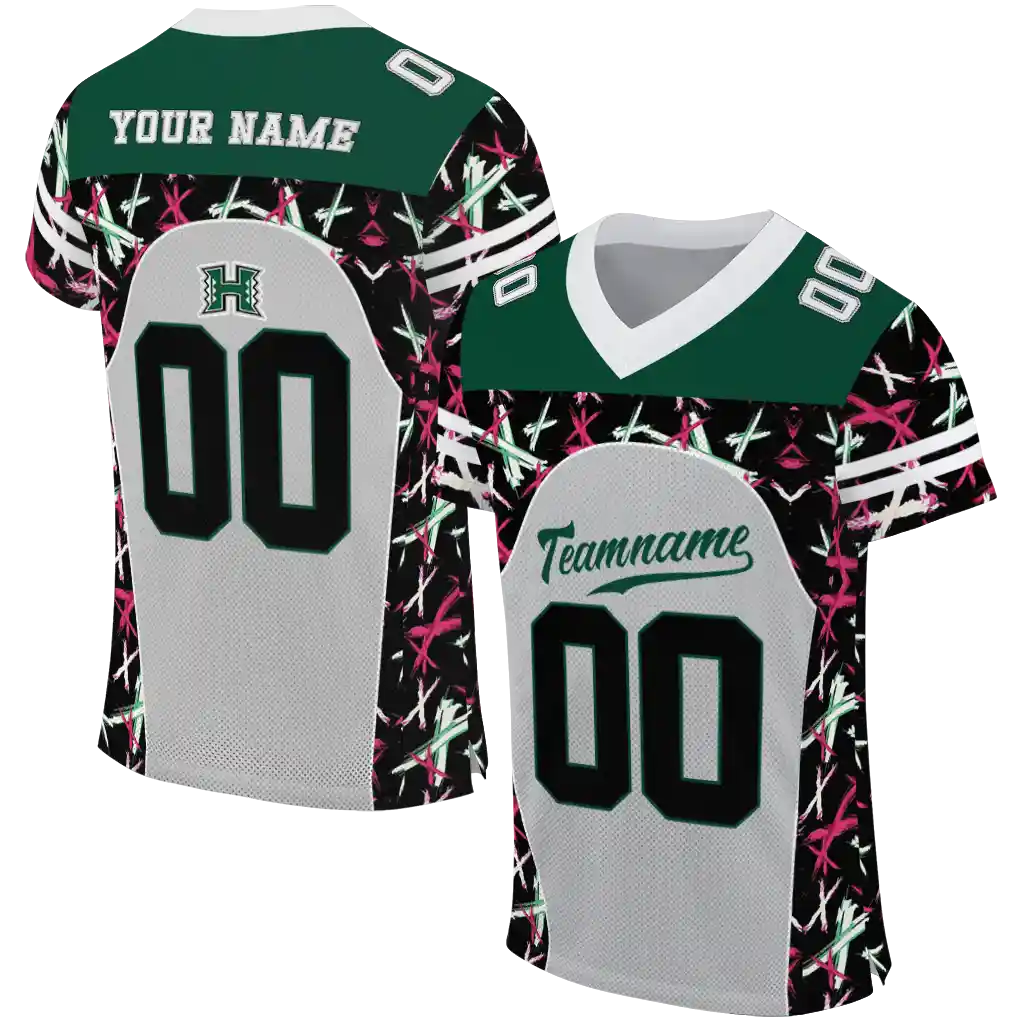 custom hawaii rainbow warriors brushstroke xs silver black jersey best selling custom hawaii rainbow warriors brushstroke xs silver black jersey best selling