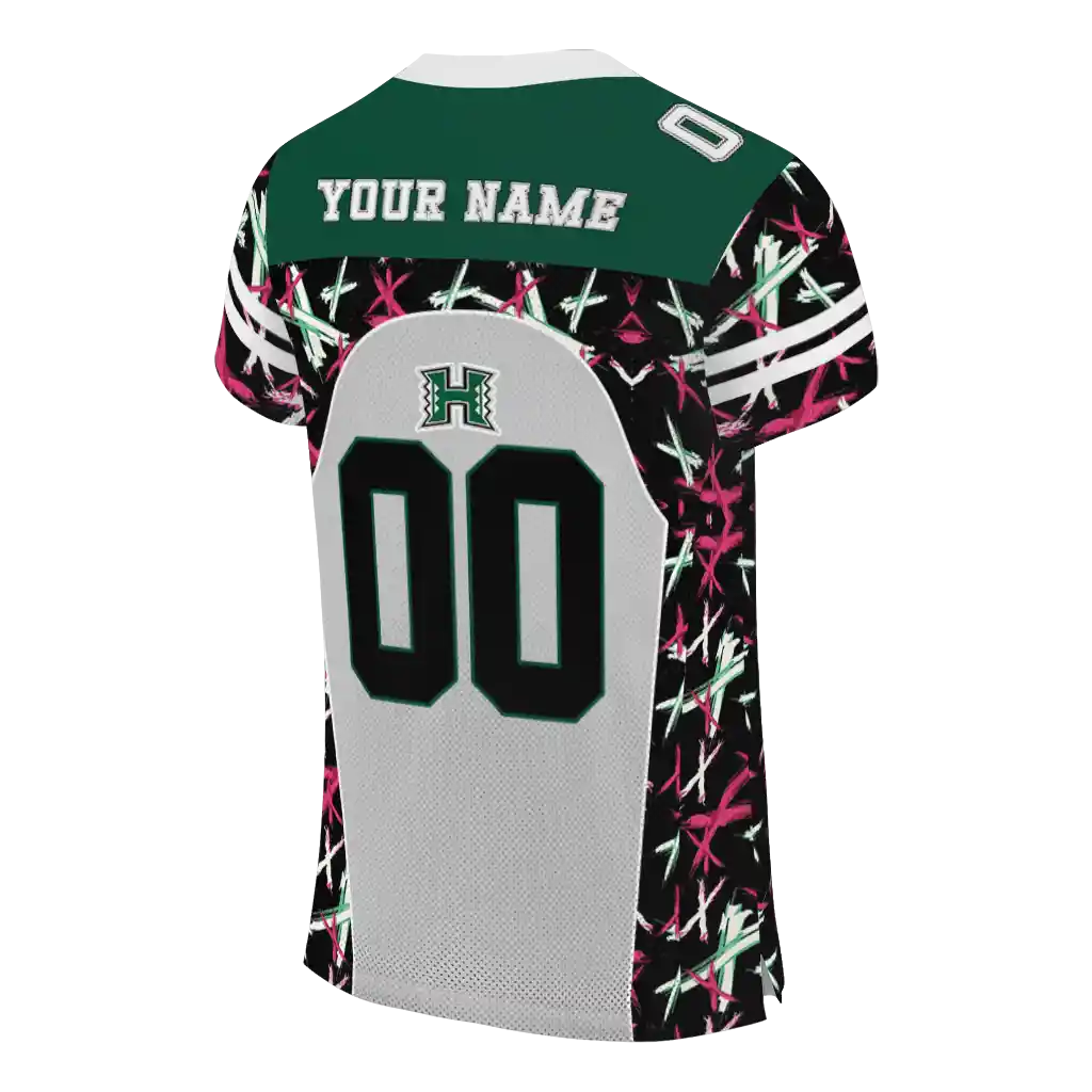 custom hawaii rainbow warriors brushstroke xs silver black jersey high quality custom hawaii rainbow warriors brushstroke xs silver black jersey high quality