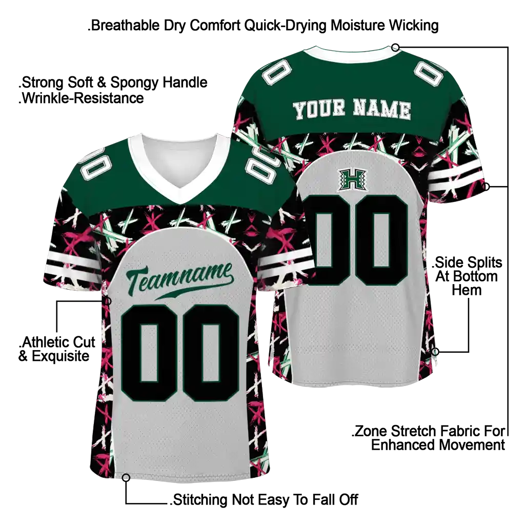 custom hawaii rainbow warriors brushstroke xs silver black jersey latest model custom hawaii rainbow warriors brushstroke xs silver black jersey latest model