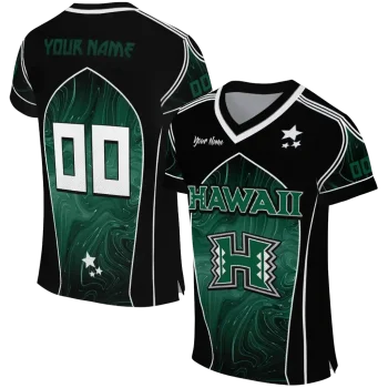 custom hawaii rainbow warriors halftone slant green black jersey best selling