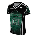 custom hawaii rainbow warriors halftone slant green black jersey best selling