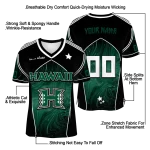 custom hawaii rainbow warriors halftone slant green black jersey best selling
