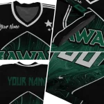 custom hawaii rainbow warriors halftone slant green black jersey best selling