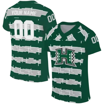 custom hawaii rainbow warriors layered grids green jersey best selling