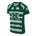 custom hawaii rainbow warriors layered grids green jersey best selling