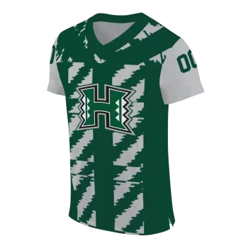 custom hawaii rainbow warriors stripe block green jersey fashion forward