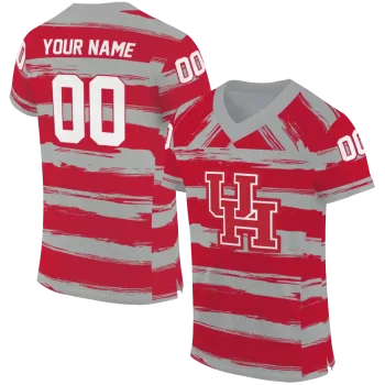 custom houston cougars art stripe red jersey best selling