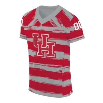 custom houston cougars art stripe red jersey fashion forward