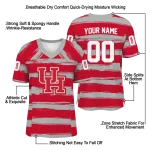 custom houston cougars art stripe red jersey best selling
