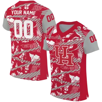 custom houston cougars camo shatter red jersey best selling