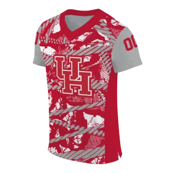 custom houston cougars camo shatter red jersey fashion forward
