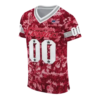 custom houston cougars camouflage abstract red jersey fashion forward