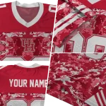 custom houston cougars mirrored pattern red jersey best selling