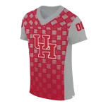 custom houston cougars stacked rectangle red jersey best selling