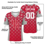 custom houston cougars stacked rectangle red jersey best selling