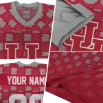 custom houston cougars stacked rectangle red jersey best selling