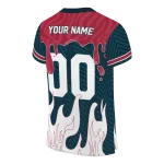 custom houston texans dripping flames blue white jersey best selling