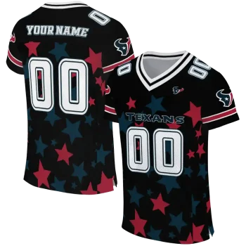 custom houston texans star cluster black jersey best selling