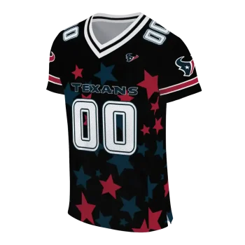 custom houston texans star cluster black jersey fashion forward