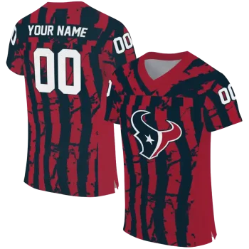 custom houston texans stripe splatter blue jersey best selling