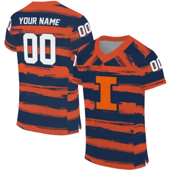 custom illinois fighting illini art stripe blue jersey best selling