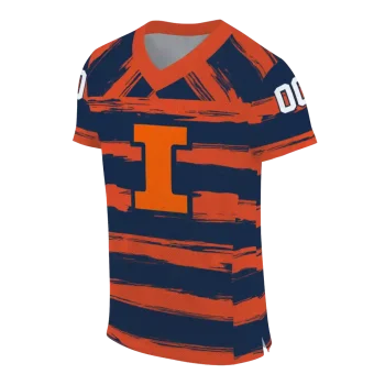 custom illinois fighting illini art stripe blue jersey fashion forward
