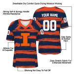 custom illinois fighting illini art stripe blue jersey best selling