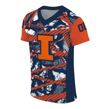 custom illinois fighting illini camo shatter blue jersey fashion forward