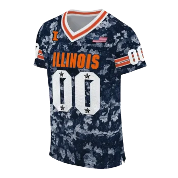 custom illinois fighting illini camouflage abstract blue jersey fashion forward