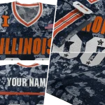 custom illinois fighting illini camouflage abstract blue jersey best selling