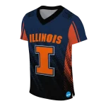 custom illinois fighting illini halftone flow blue black jersey best selling