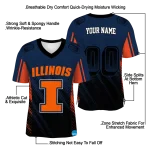 custom illinois fighting illini halftone flow blue black jersey best selling